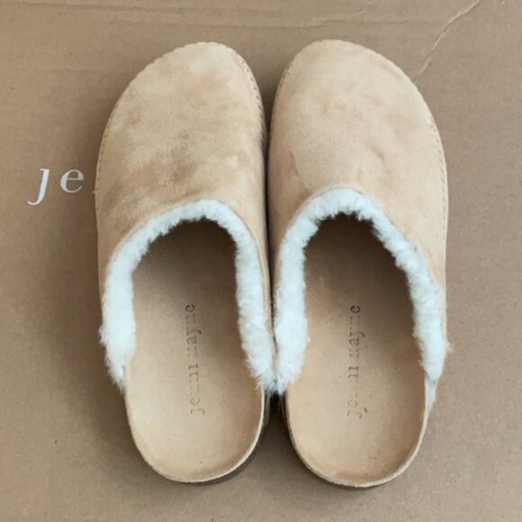 JENNI KAYNE  Shearling-Lined Mocs Clog mules slippers Size 36 6 Natural/Ivory - Picture 1 of 9